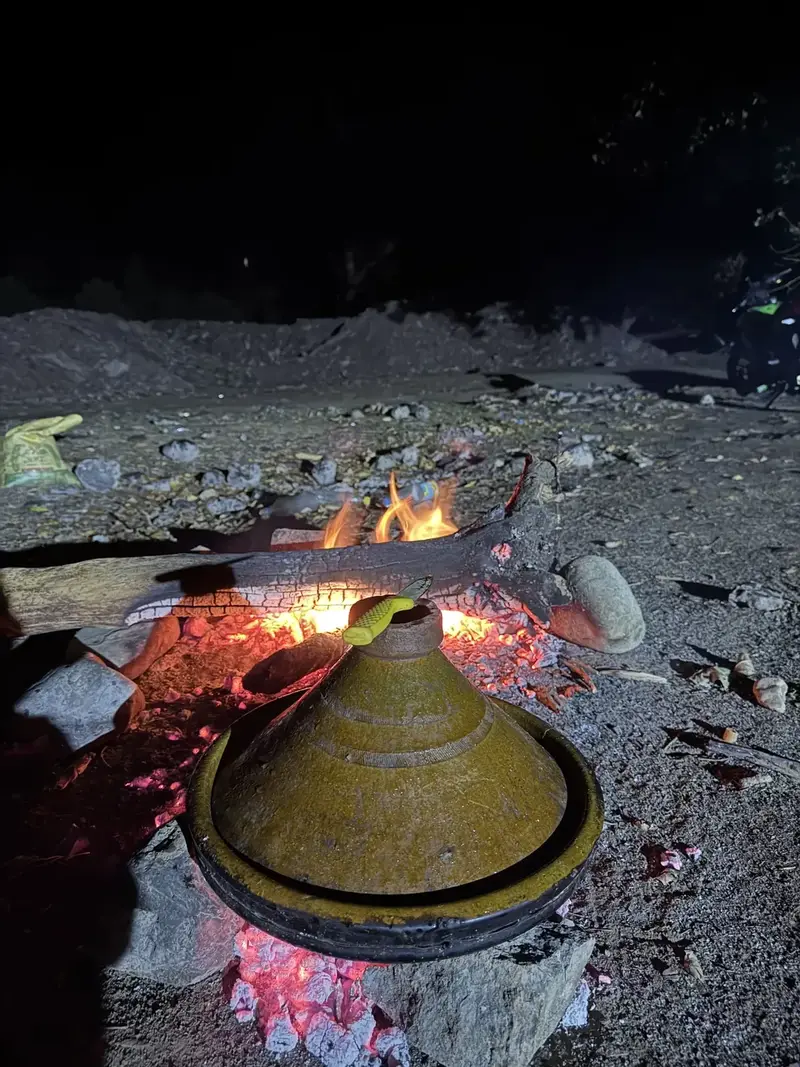 Campfire under the stars
