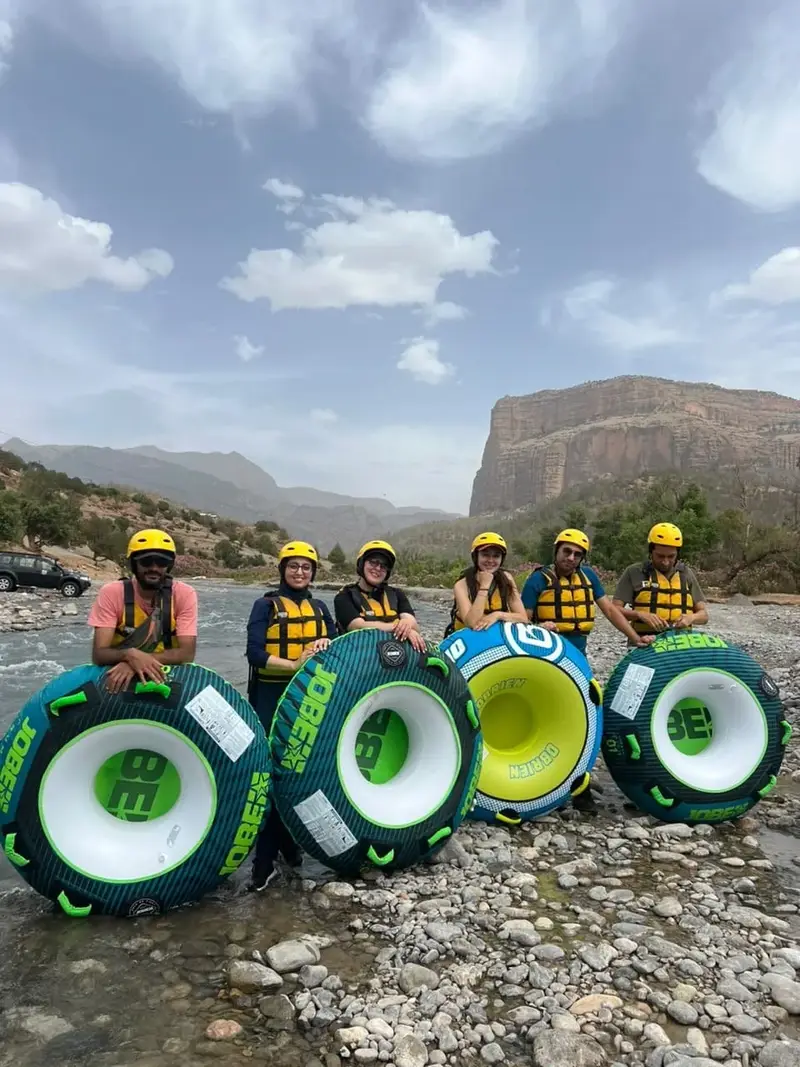 River tubing on Oued Ahansal